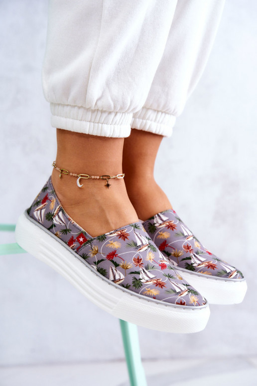 Moteriškos Sportbačiai Slip On Memory Foam Big Star JJ276015 pilkos spalvos