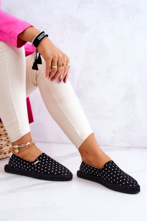 Moteriškos espadrilės su taškeliais Big Star JJ274867 juodos spalvos