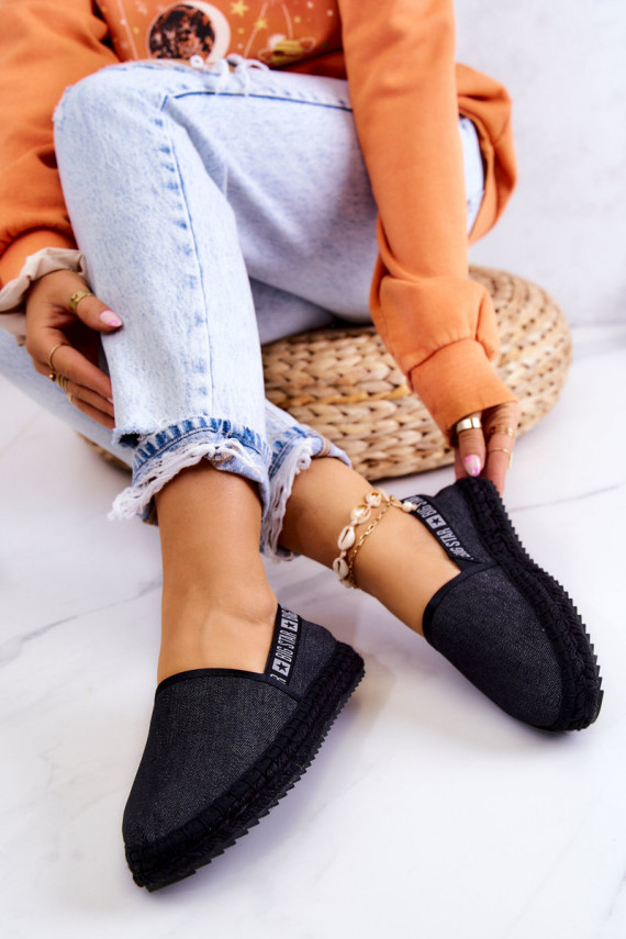 medžiaga espadrilės Įsispiriamo modelio Big Star JJ274878 juodos spalvos