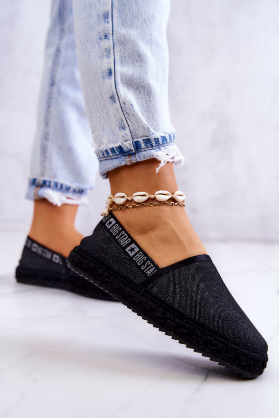 medžiaga espadrilės Įsispiriamo modelio Big Star JJ274878 juodos spalvos