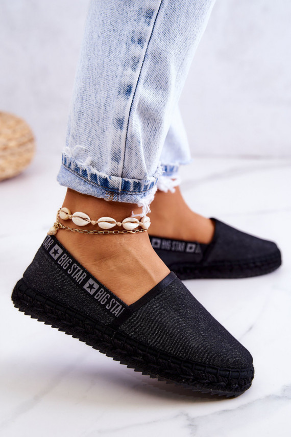 medžiaga espadrilės Įsispiriamo modelio Big Star JJ274878 juodos spalvos