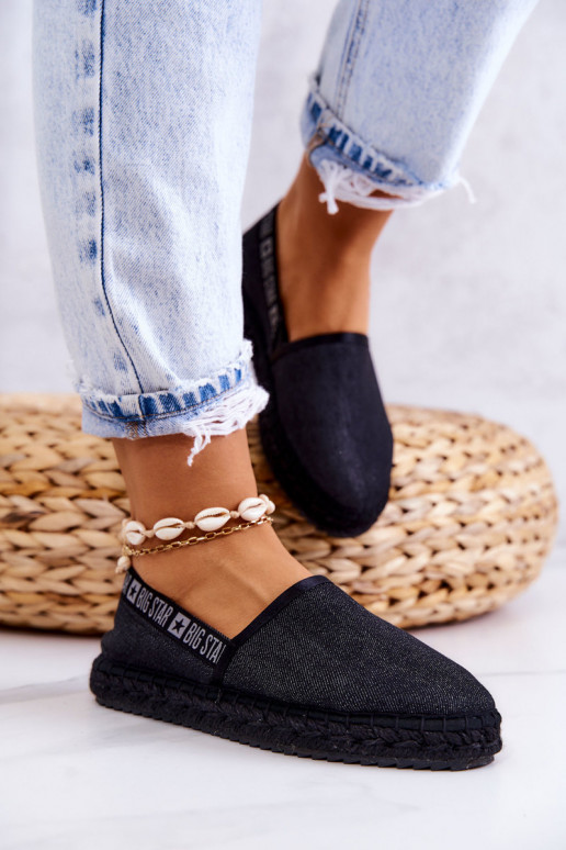 medžiaga espadrilės Įsispiriamo modelio Big Star JJ274878 juodos spalvos