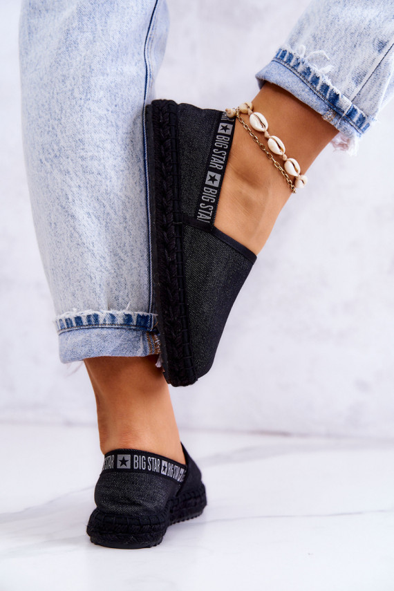 medžiaga espadrilės Įsispiriamo modelio Big Star JJ274878 juodos spalvos