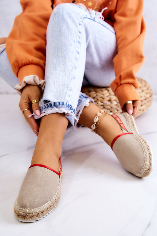 medžiaga espadrilės Įsispiriamo modelio Big Star JJ274879 smėlio spalvos