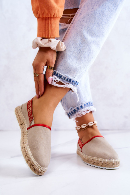 medžiaga espadrilės Įsispiriamo modelio Big Star JJ274879 smėlio spalvos