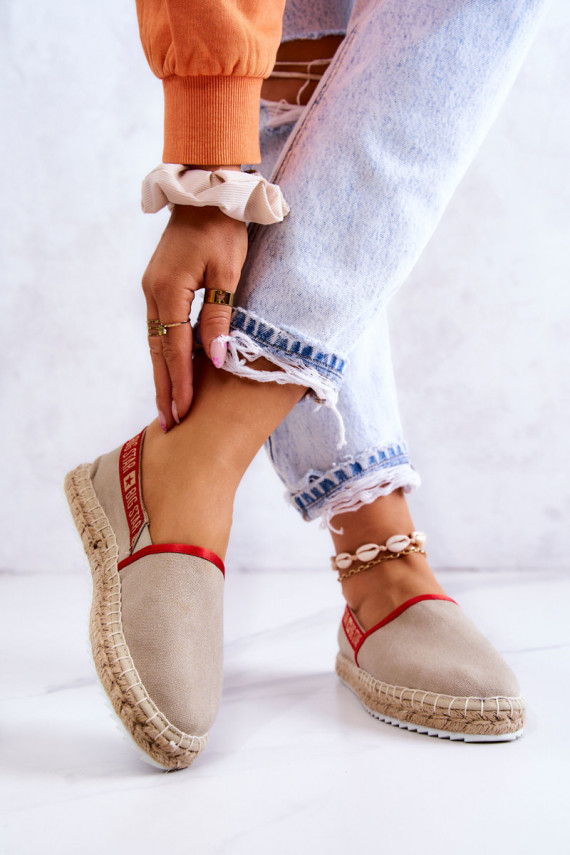 medžiaga espadrilės Įsispiriamo modelio Big Star JJ274879 smėlio spalvos