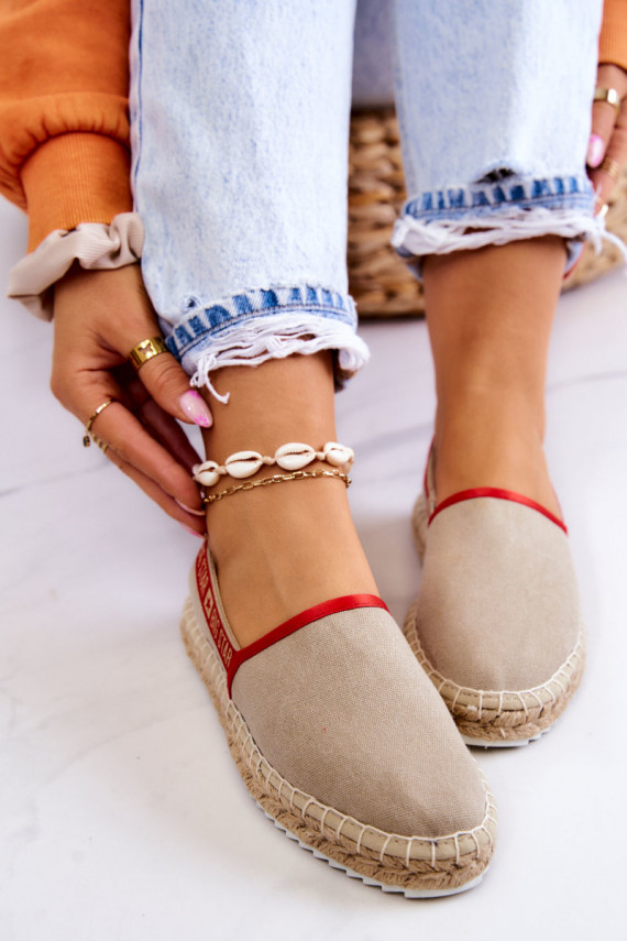 medžiaga espadrilės Įsispiriamo modelio Big Star JJ274879 smėlio spalvos