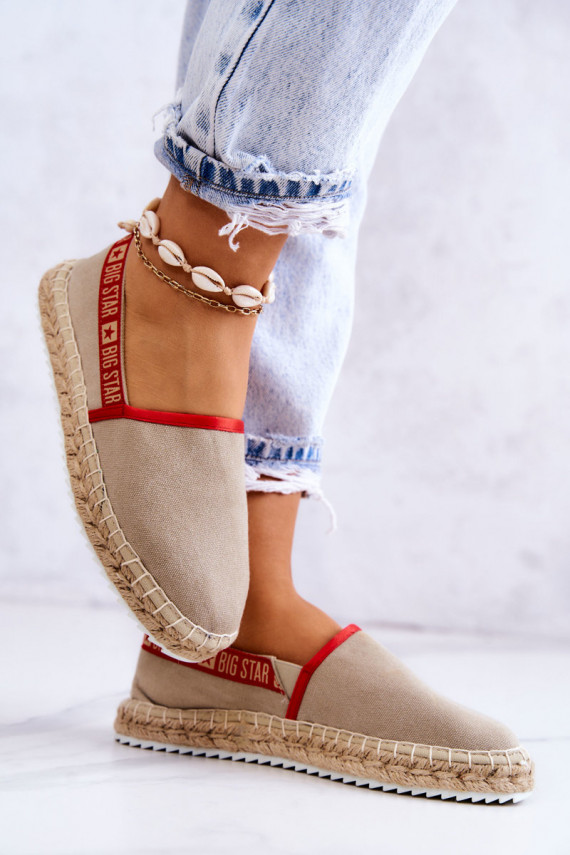 medžiaga espadrilės Įsispiriamo modelio Big Star JJ274879 smėlio spalvos