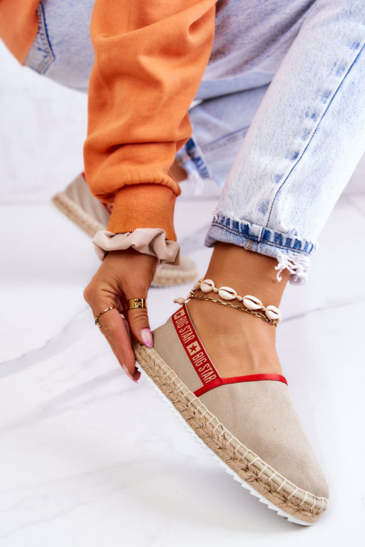 medžiaga espadrilės Įsispiriamo modelio Big Star JJ274879 smėlio spalvos
