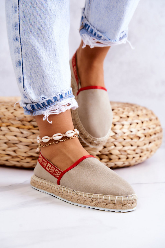 medžiaga espadrilės Įsispiriamo modelio Big Star JJ274879 smėlio spalvos