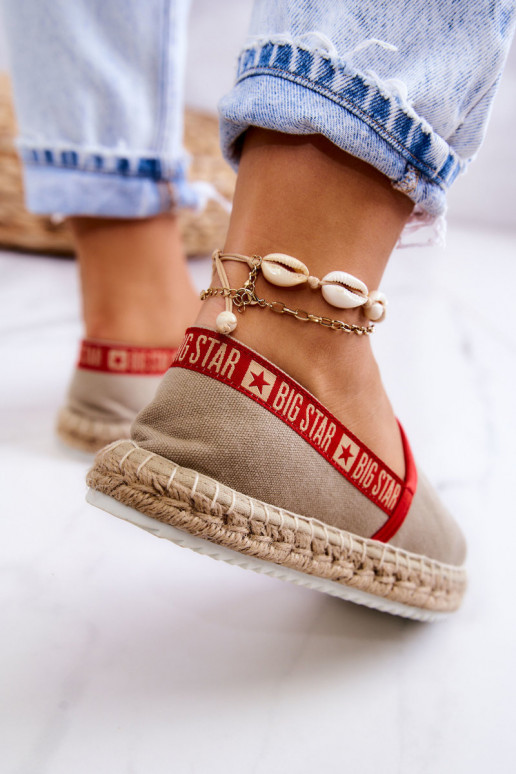 medžiaga espadrilės Įsispiriamo modelio Big Star JJ274879 smėlio spalvos
