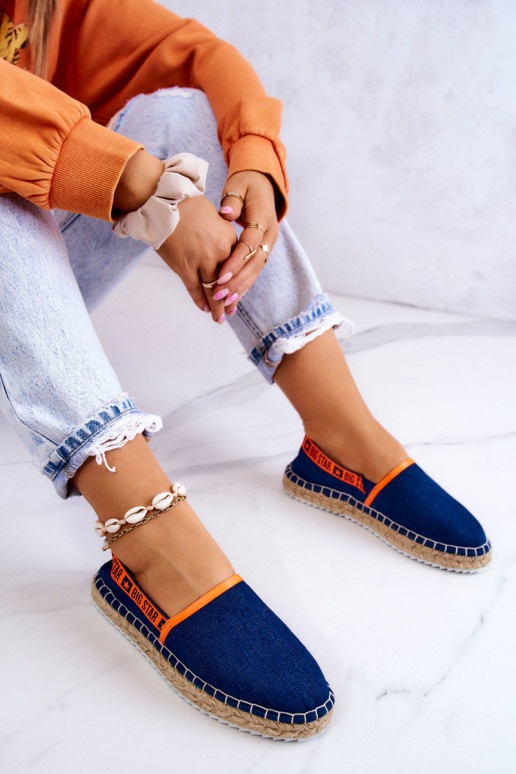 medžiaga espadrilės Įsispiriamo modelio Big Star JJ274877 tamsiai mėlynos spalvos