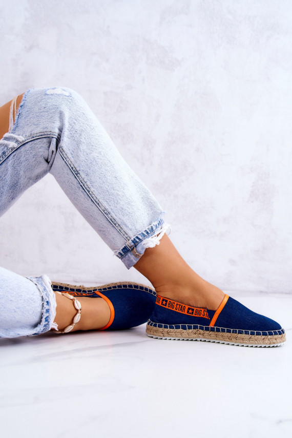 medžiaga espadrilės Įsispiriamo modelio Big Star JJ274877 tamsiai mėlynos spalvos