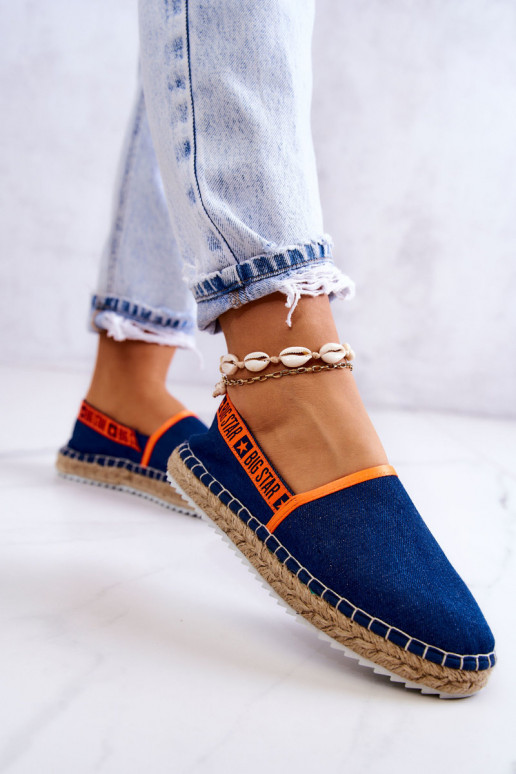 medžiaga espadrilės Įsispiriamo modelio Big Star JJ274877 tamsiai mėlynos spalvos