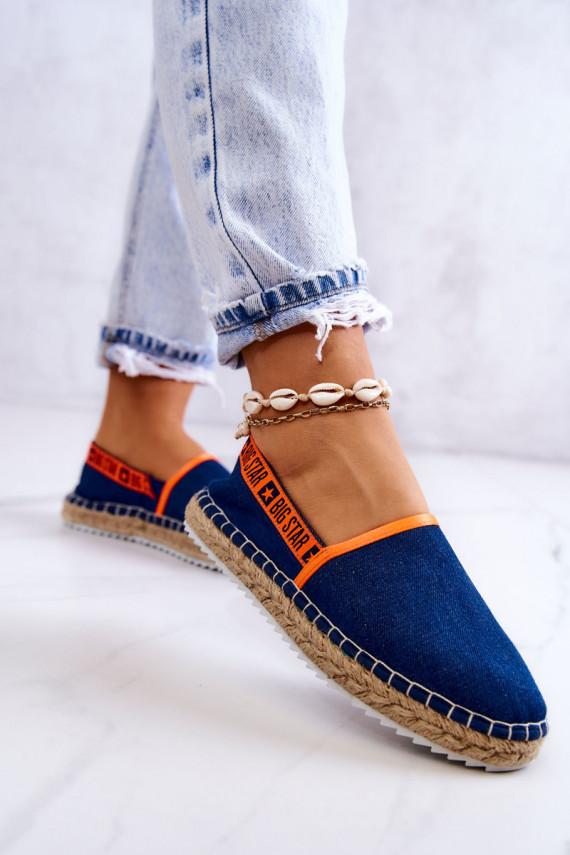 medžiaga espadrilės Įsispiriamo modelio Big Star JJ274877 tamsiai mėlynos spalvos
