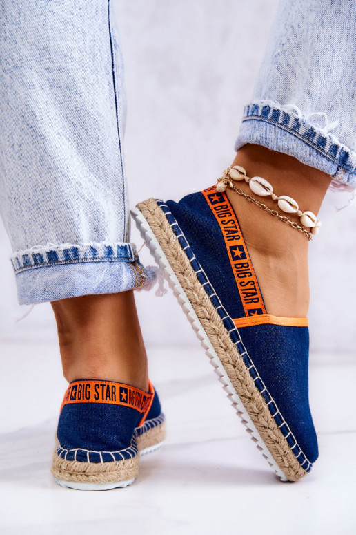 medžiaga espadrilės Įsispiriamo modelio Big Star JJ274877 tamsiai mėlynos spalvos