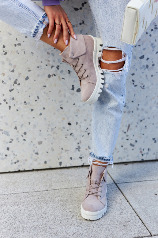 Zomšiniai batai batai su dirželiais Šviesiai violetinė Dalles
