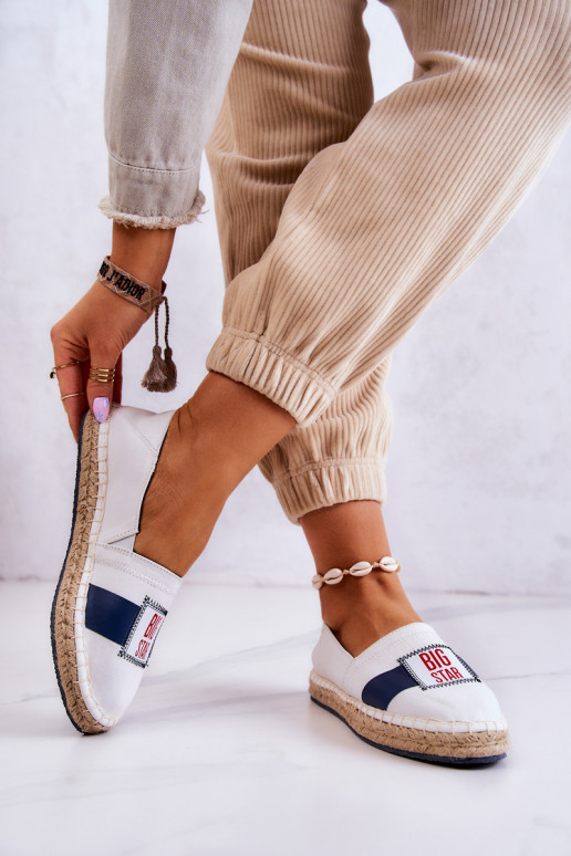 Stilingos Slip On espadrilės Big Star JJ274964 Baltos-tamsiai mėlynos spalvos