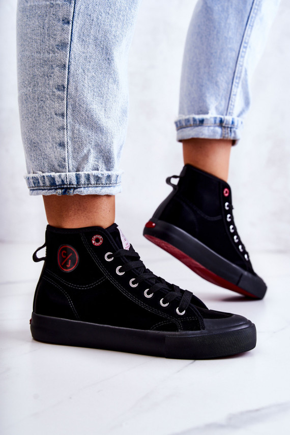 Moteriškos laisvalaikio batai su auliuku Cross Jeans JJ2R4055C juodos spalvos