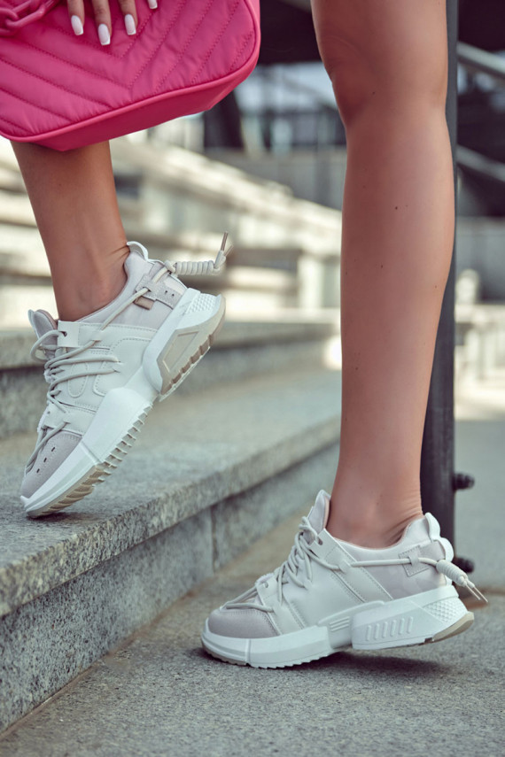 Sneakers modelio batai Sportinio stiliaus batai Moteriškos smėlio spalvos Someday