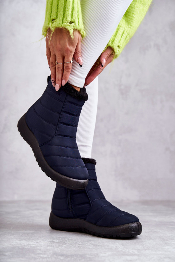 Moteriškos pašiltinti sniego batai tamsiai mėlynos spalvos Mezyss