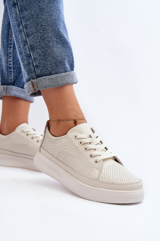 Moteriškos Oda sportiniai bateliai Sneakers modelio batai baltos spalvos Failla