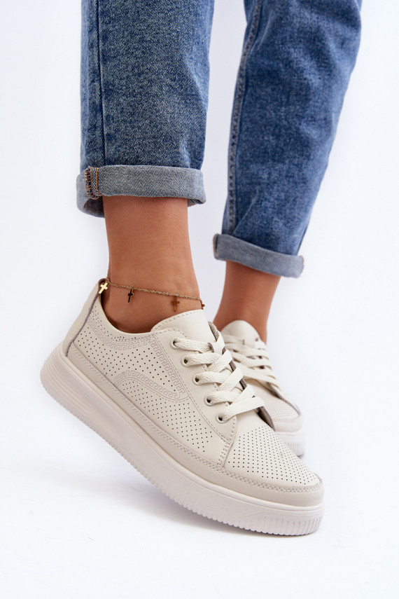 Moteriškos Oda sportiniai bateliai Sneakers modelio batai baltos spalvos Failla