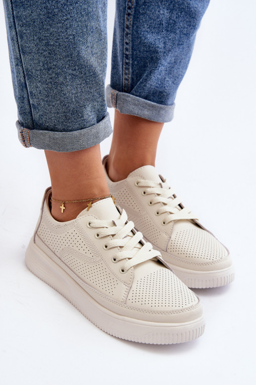 Moteriškos Oda sportiniai bateliai Sneakers modelio batai baltos spalvos Failla