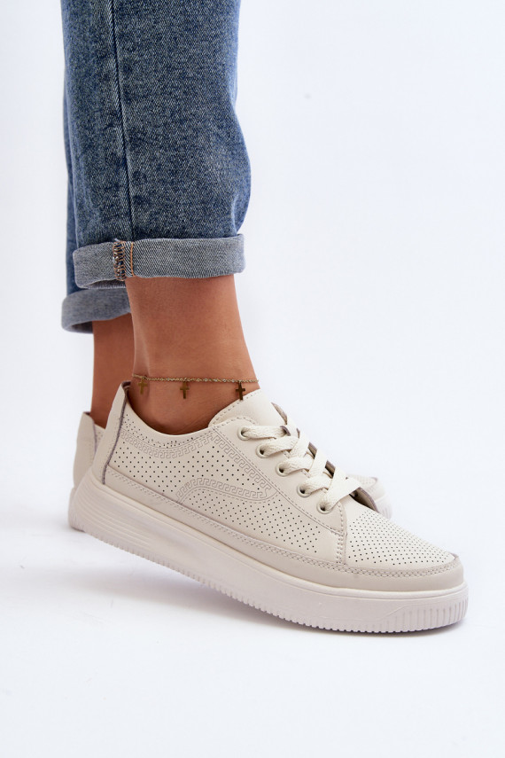 Moteriškos Oda sportiniai bateliai Sneakers modelio batai baltos spalvos Failla