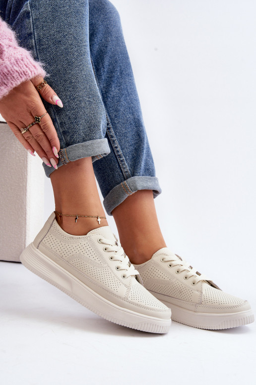 Moteriškos Oda sportiniai bateliai Sneakers modelio batai baltos spalvos Failla