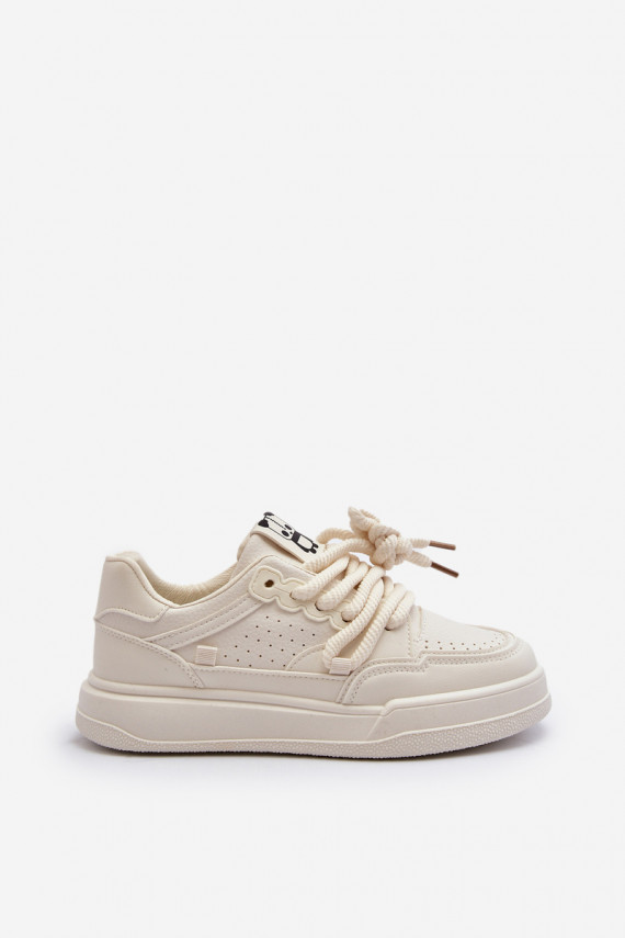 Moteriškos Sneakers modelio batai Eko Oda smėlio spalvos Avanalis