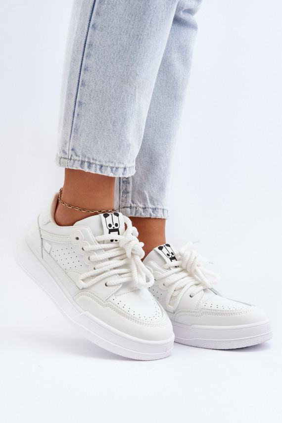 Moteriškos Sneakers modelio batai Eko Oda baltos spalvos Avanalis