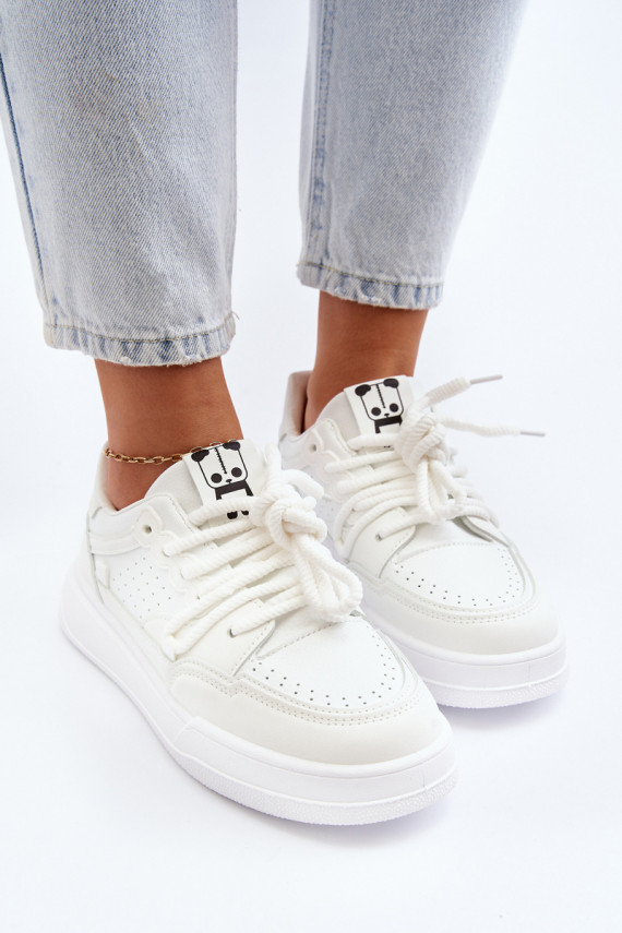 Moteriškos Sneakers modelio batai Eko Oda baltos spalvos Avanalis