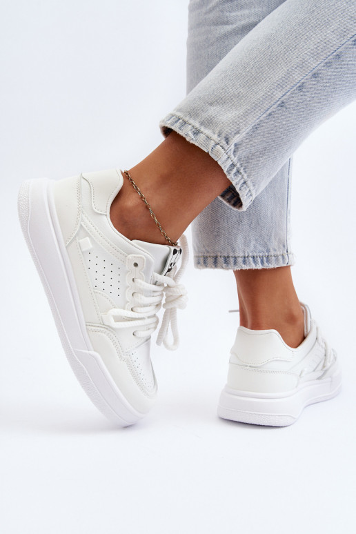 Moteriškos Sneakers modelio batai Eko Oda baltos spalvos Avanalis