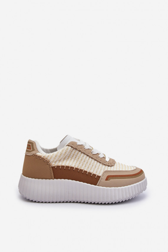 Sneakers modelio batai Moteriškos su platforma smėlio spalvos Redala