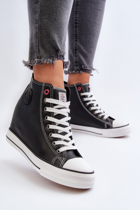 Laisvalaikio bateliai Ant pleišto Cross Jeans NN2R4005 juodos spalvos