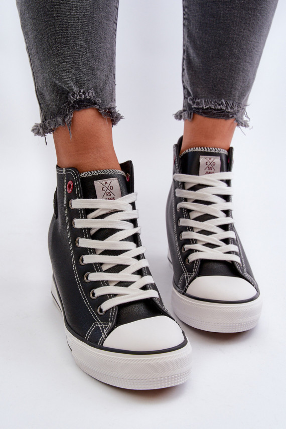 Laisvalaikio bateliai Ant pleišto Cross Jeans NN2R4005 juodos spalvos