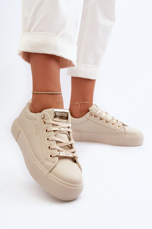 Moteriškos Sneakers modelio batai Big Star NN274210 smėlio spalvos