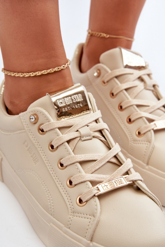 Moteriškos Sneakers modelio batai Big Star NN274210 smėlio spalvos