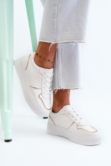 Moteriškos Sneakers modelio batai su platforma baltos spalvos Tessama 2
