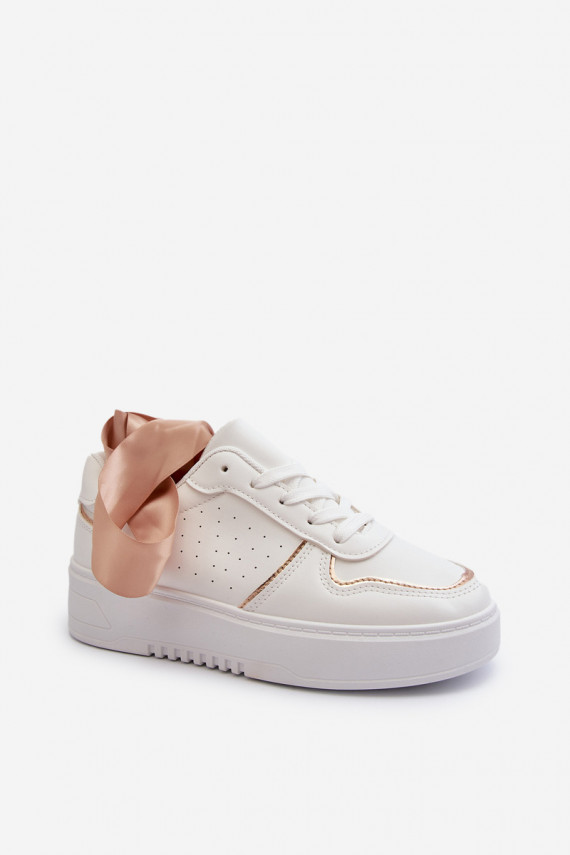Moteriškos Sneakers modelio batai su platforma baltos spalvos Tessama