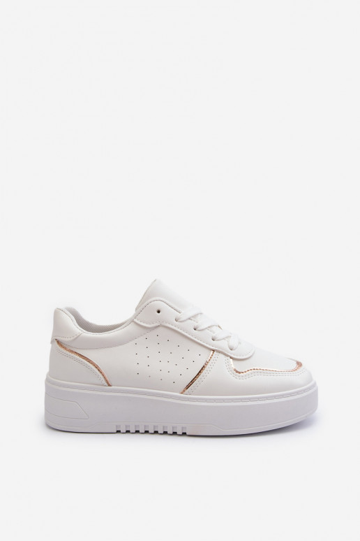 Moteriškos Sneakers modelio batai su platforma baltos spalvos Tessama