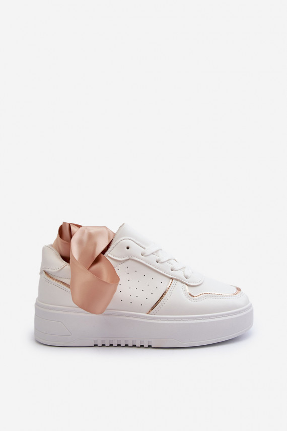 Moteriškos Sneakers modelio batai su platforma baltos spalvos Tessama