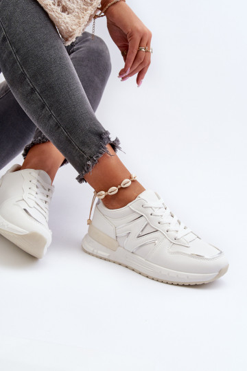 Sneakers modelio batai Moteriškos iš eko odos baltos spalvos Kaimans 2