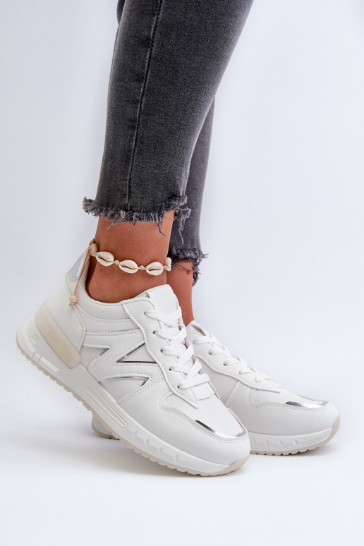 Sneakers modelio batai Moteriškos iš eko odos baltos spalvos Kaimans
