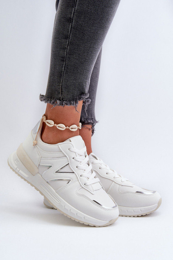 Sneakers modelio batai Moteriškos iš eko odos baltos spalvos Kaimans