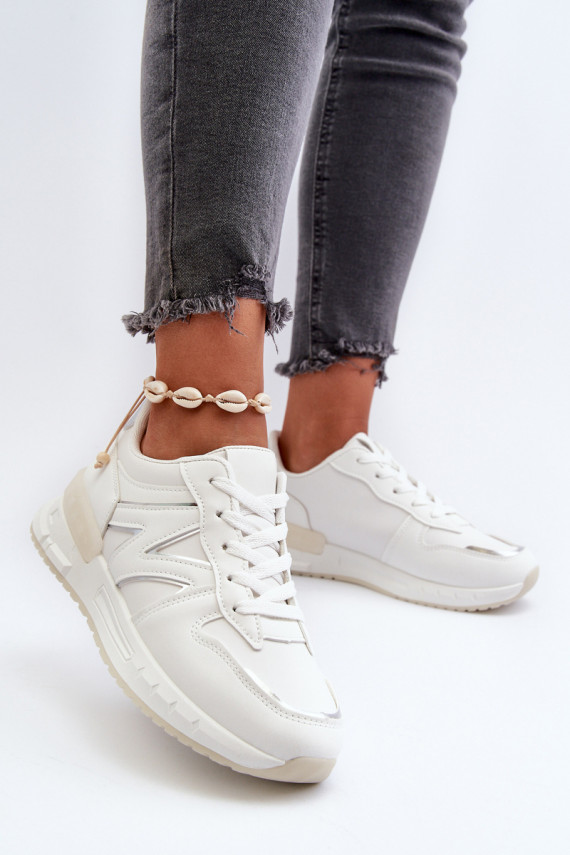 Sneakers modelio batai Moteriškos iš eko odos baltos spalvos Kaimans