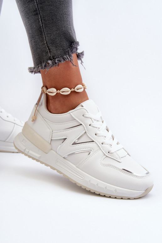 Sneakers modelio batai Moteriškos iš eko odos baltos spalvos Kaimans