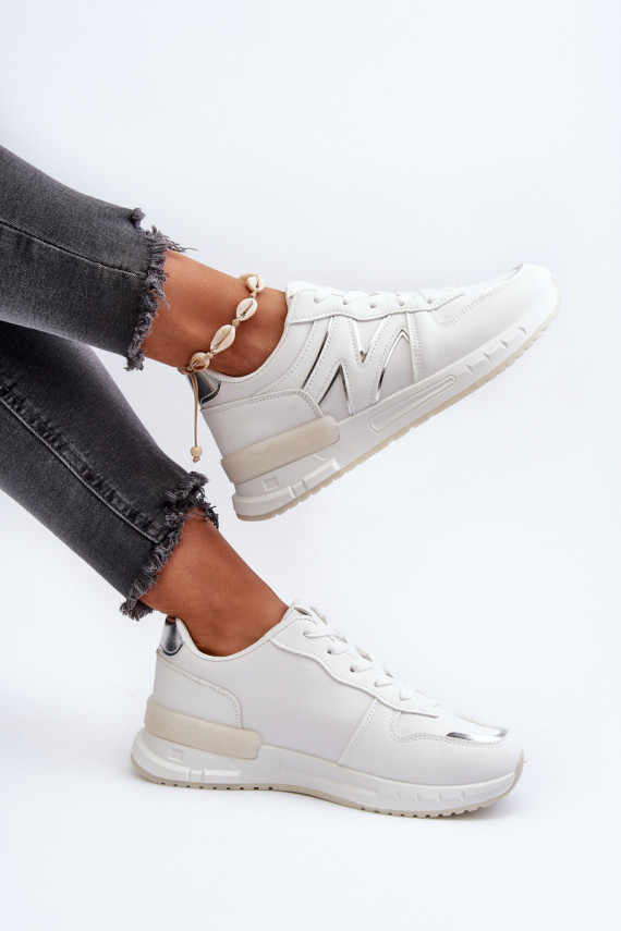 Sneakers modelio batai Moteriškos iš eko odos baltos spalvos Kaimans