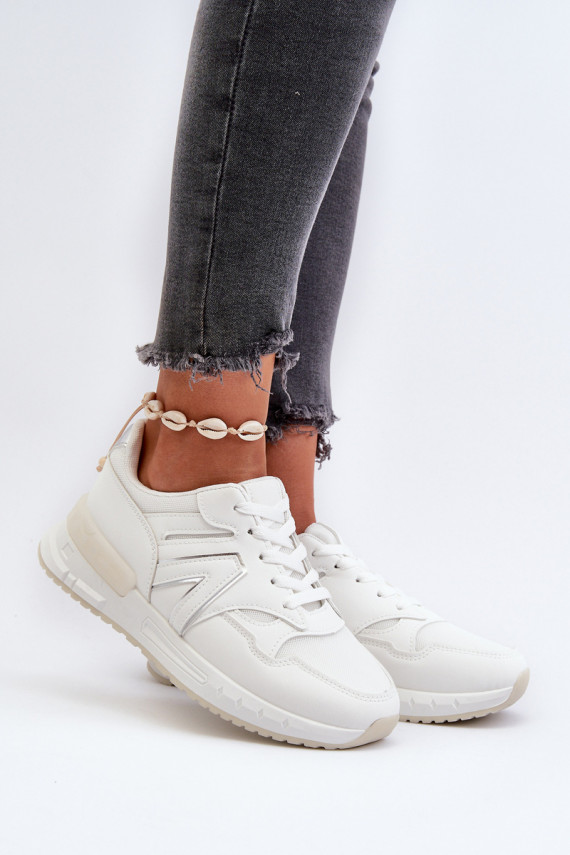 Sneakers modelio batai Moteriškos iš eko odos baltos spalvos Vinelli